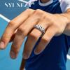 SYDNFZY Soccer Fidget Ring for Adults Stainless Steel Anxiety Relief Jewelry Spinner Rings with Football Design for Women, Soccer Gifts for Men, Sport Mom Essentials (Silver, 5) view 3