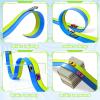 Flexible Race Track Toys for Kids, 15 Ft Flex Tracks Starter Set with Strong Suction Cups - Compatible with Hot Wheels and Diecast 1/64th Cars, Rolls up Portable Race Car Ramp Track (Blue Green) view 3