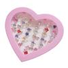 ABCISI Girls Rhinestone Jewelry Rings Set 36 Pack, Adjustable Crystal Rings in Heart Display Box, Gemstone Rings for Princess Dress-Up, Pretend Play and Birthday Christmas Gift view 1