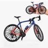1:6 Alloy Simulation Gradient Tri-Colour Mini Metal Highway Bicycle Model Removable Kettle Movable Chain Wheel Grip Wheel Enthusiasts Birthday Ideas Collection Gifts (Blue Red) view 1