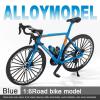 Generisch 1:6 Metal Road Bicycle Simulation Model Movable Chain with Removable Kettle Mini Bike Handheld Desktop Collection Boys Creative Gifts (Blue Orange) view 2