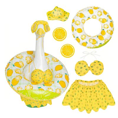 LBZLBZ Desk Goose Outfits Set 7 Inch Mini Cute Porch Goose Accessories with Sunglasses, Swim Ring, Hat & Dress, Funny Costume for Magnetic Goose Statue Key Holder & Table Decor (Set B)