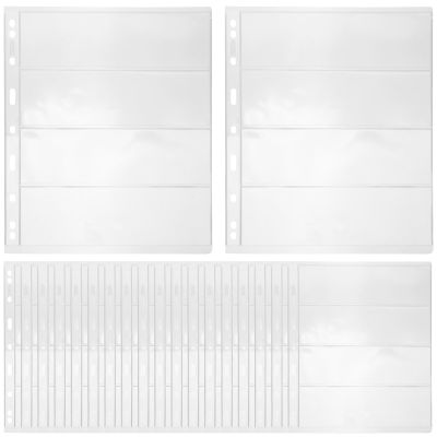 OKUMEYR 20 Sheets Pvc Stamp Collection Pages for Binder, Organizing Collectibles and Protecting from Damage and Dust, Suitable for Stamp and Coin Collecting