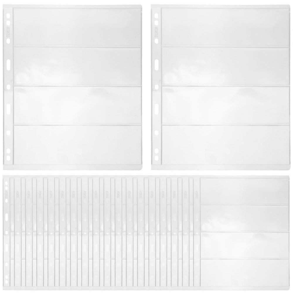 OKUMEYR 20 Sheets Pvc Stamp Collection Pages for Binder, Organizing Collectibles and Protecting from Damage and Dust, Suitable for Stamp and Coin Collecting