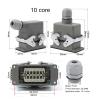 YUNGPRZVI Rectangular Heavy-Duty Connector HDC-HE4 6 10 16 20 24 32 48-core pin 16A Waterproof Aviation Plug Head Side line Connector(6 Core Top Line) view 3