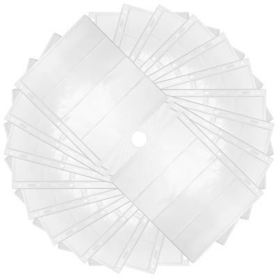 MAGICLULU Pvc Stamp Album Pages Organizing Collectibles 20 Sheets Standard 9 Hole Protective Sleeves for Paper Money and Coins Collecting for Collecting Hobby