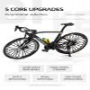 1:6 Alloy Simulation Bending Road Bicycle Model Removable Kettle Drive Chain Steerable Handle Wheel Enthusiast Friend Boy Birthday Ideas Collection Gifts (Matte Pure Black) view 2