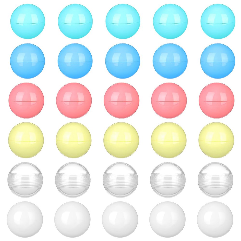 Operitacx 30pcs Vending Machine Capsules: 25mm Empty Prize Eggs for Gumball Claw Machine Plastic Christmas Candy Balls Refills Bingo Ball Replacements