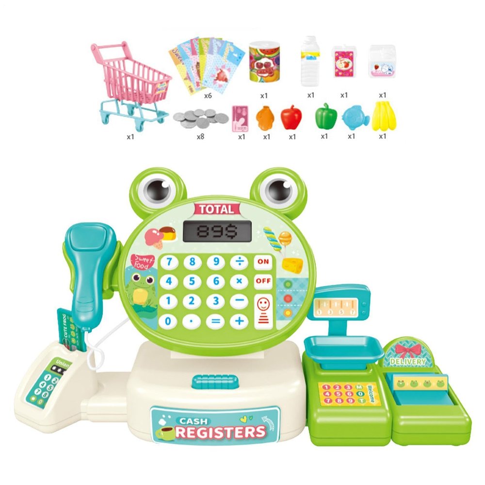 Kids Cash Register Pretend Play Calculator, Preschool Cashier