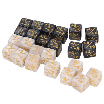 Aumotop D6 Dice Counters Acrylic Marble Set of 24 for Card Gaming Fun with Friends and Family