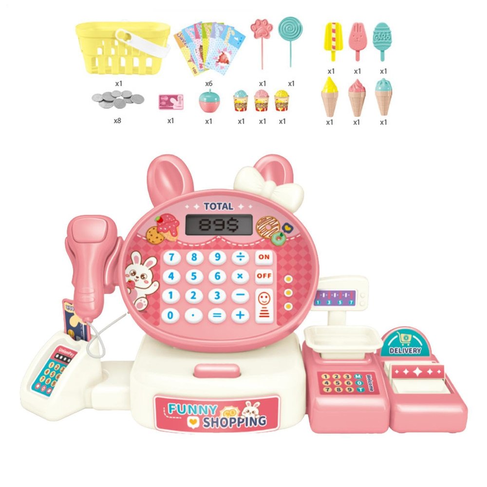 Cashier Register for Kids Pretend Play Educational Calculator Junior Cash