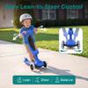 SereneLife 3 Wheel Scooter for Toddlers & Kids, Foldable Seat, LED Wheels, Adjustable Handlebar, Anti-Slip Deck, Rear Foot Brake, Lean-to-Steer, Kid Scooter Ages 18M7Y, Supports up to 110 lbs., Blue view 2
