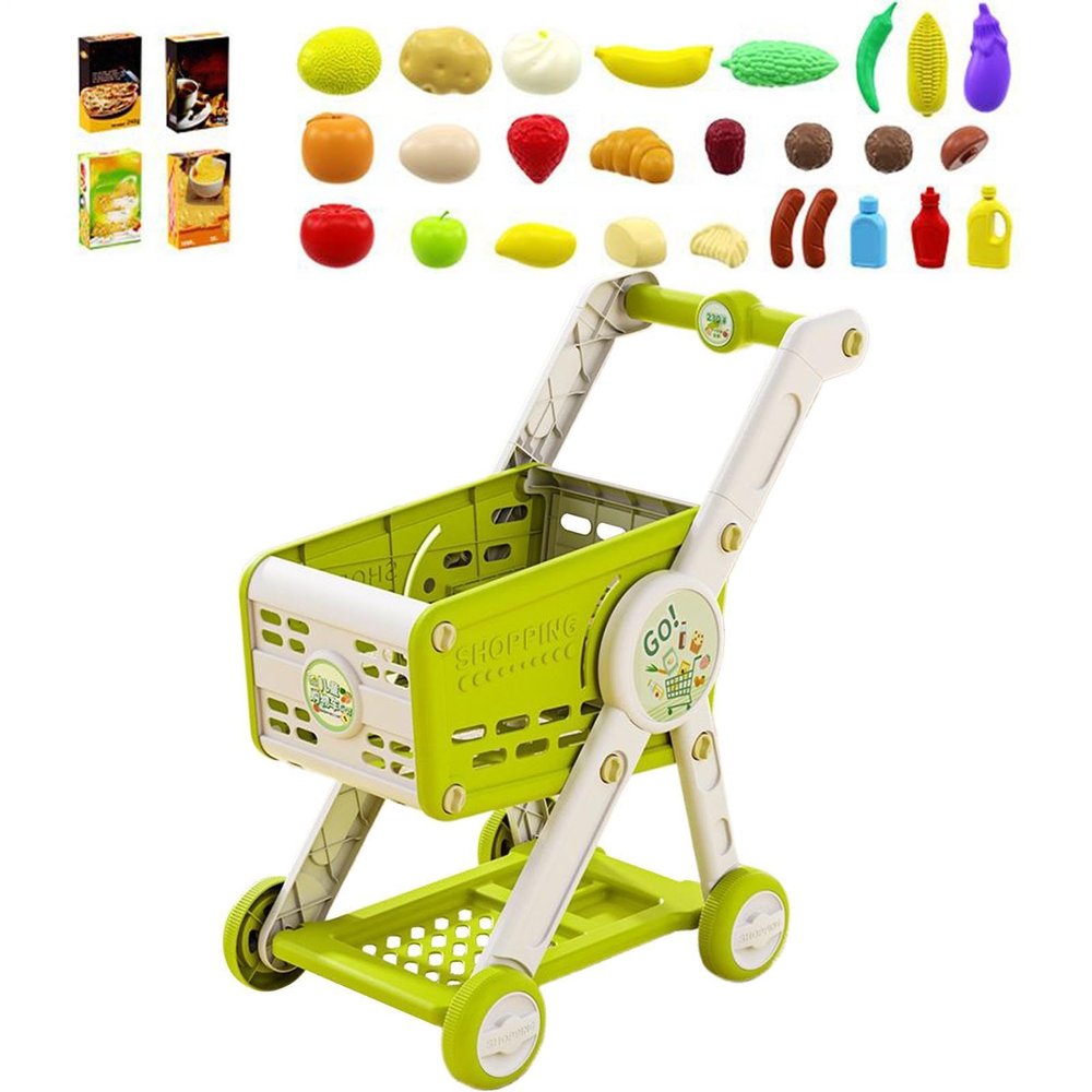 Shopping Cart Wheel Toy Kids Shopping Cart Trolley Play Set