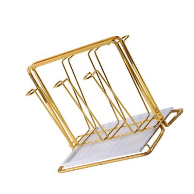 Yardenfun Cup Drying Rack with Tray for Kitchen, Metal and Plastic Cup Drainer Stand Rack, Space-Saving Holder Preventing Bad Substances from Growing, White Kitchen Storage Organizer