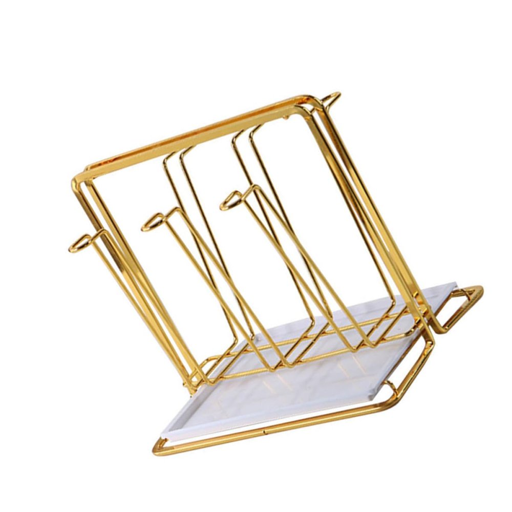 Yardenfun Cup Drying Rack with Tray for Kitchen, Metal and Plastic Cup Drainer Stand Rack, Space-Saving Holder Preventing Bad Substances from Growing, White Kitchen Storage Organizer