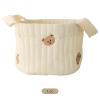 Storage Basket, Teddy Bear Bins with Carry Handles, Quilted Soft Cotton Organizer for Room Decor, Small Bins for Essentials Clothes and Sundries view 4