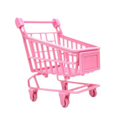TTETTZ Mini Shopping Cart Toy Iron Supermarket Organizer Storage Handcart Utility Suitable for Collectors Kids Desktop 11x7.5x12cm
