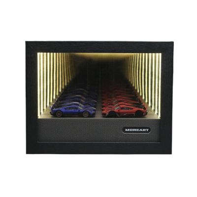 1/64 Diorama Reflective Garage Model, LED Parking Lot Wall Display Case