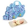 5Pcs Nappy Diaper Bags Set Mummy Diaper Handbags with Diaper Pad Food Bag Bottle Bag Travel Tote Bags For Mom Dad(LightBlue) view 1