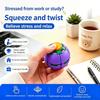 3D Push-and-Spin Stress Relief Ball, Press & Spin Dual Play Fidget Spinner, Transformable Kinetic Desk Toy, Portable Desk Fidget Toy for Office Adults, Perfect Birthday (Purple) view 3