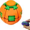 3D Push-and-Spin Stress Relief Ball, Press & Spin Dual Play Fidget Spinner, Transformable Kinetic Desk Toy, Portable Desk Fidget Toy for Office Adults, Perfect Birthday (Orange) view 1