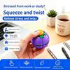 3D Push-and-Spin Stress Relief Ball, Press & Spin Dual Play Fidget Spinner, Transformable Kinetic Desk Toy, Portable Desk Fidget Toy for Office Adults, Perfect Birthday (Orange) view 3