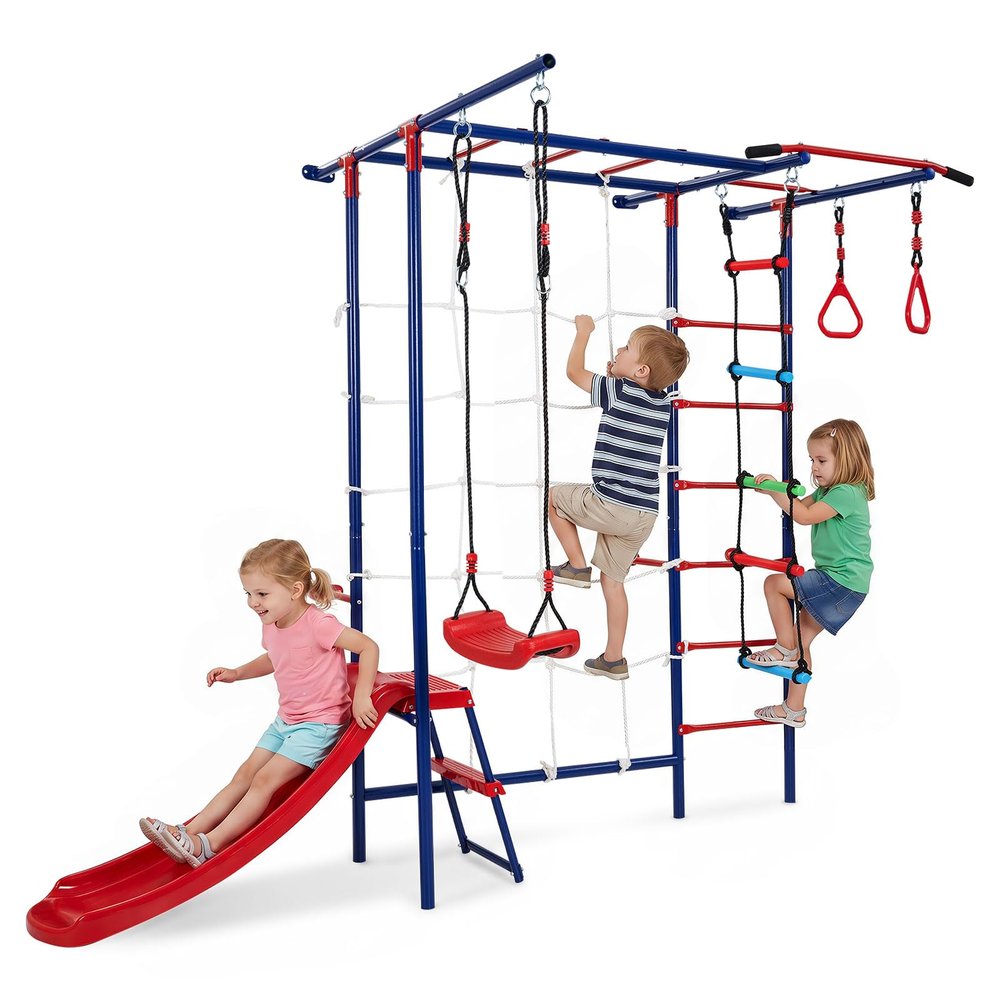 Olakids Toddler Climbing Toys Indoor, 8 in 1 Swedish Ladder Wall Gym