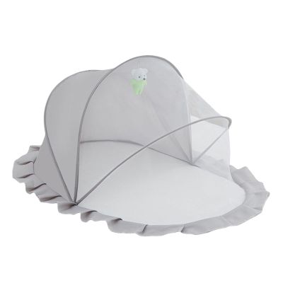 Baby Foldable Mosquito Net Insect Protections Breathable Bed Tent (Z1-Gray, 125cmx65cmx60cm)