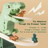 Dinosaur Climbing Stairs Roller Coaster Toy, Dinosaur Chasing Race Track Slide Playset with Music, Electric T-Rex Includes 3 Mini Dino Cars, Easy to Assemble, Gift for Kids Ages 3+ view 2