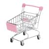predolo Mini Shopping Cart Grocery Utility Handcart Toy Sturdy Iron Educational Storage Ornament Suitable for Gift Giving Office Display, Pink view 1