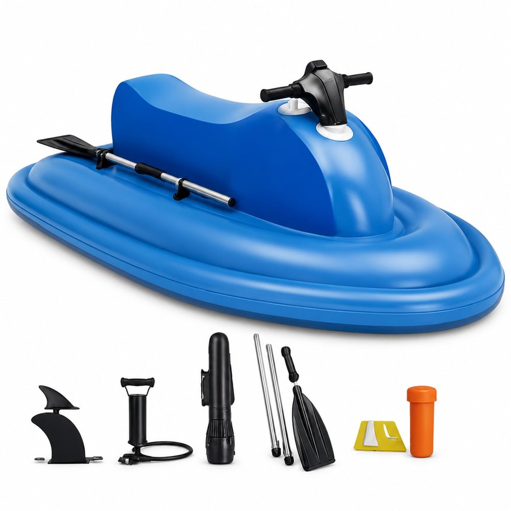 LADECNERHT Seated Inflatable Jet Boat for 1-2 Persons, for Motorboat Beginners 10AhThrusters