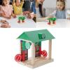 Wooden Train Track Accessory Barrier Station, Interactive Railway Expansion Layout Component, Compatible with Standard Wooden Track Systems for Kids Toddlers view 2