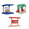 Wooden Train Track Accessory Barrier Station, Interactive Railway Expansion Layout Component, Compatible with Standard Wooden Track Systems for Kids Toddlers view 4
