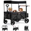 GODECOR Foldable Wagon Stroller for 2-Seat with Canopy & Storage Bag Black view 1