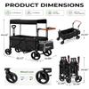 GODECOR Foldable Wagon Stroller for 2-Seat with Canopy & Storage Bag Black view 2