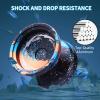 FS23 Finger Spin Yoyo - Professional Metal Trick Yo-yo, Responsive & Unresponsive Yo yo for Kids 8-12 & Adults, Dual Function Fingerspin Trick Yoyo with Strings & Accessories-Black Blue Orange view 4