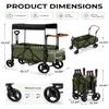 GODECOR Foldable Wagon Stroller for 2-Seat with Canopy & Storage Bag Green view 2