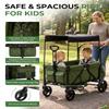 GODECOR Foldable Wagon Stroller for 2-Seat with Canopy & Storage Bag Green view 3