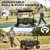 GODECOR Foldable Wagon Stroller for 2-Seat with Canopy & Storage Bag Green view 4