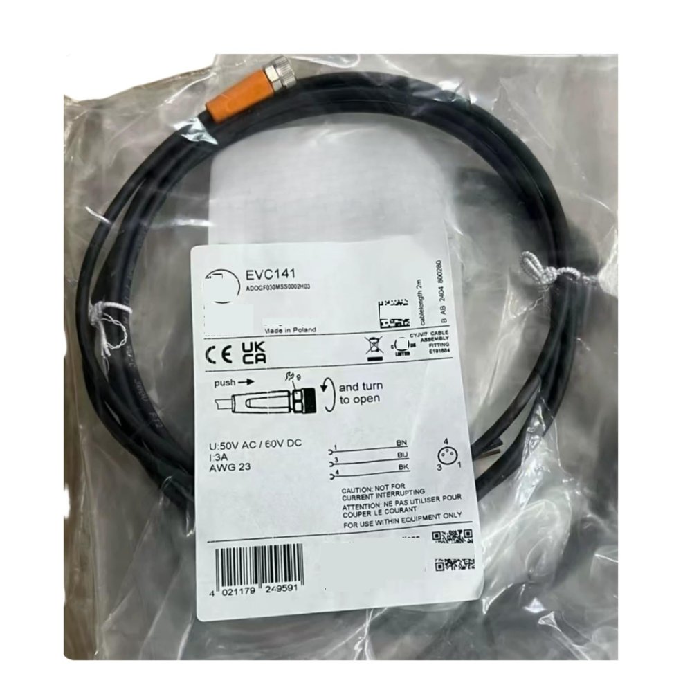 JHSLJCQS EVC141 Connector Socket, M8 2M Cable