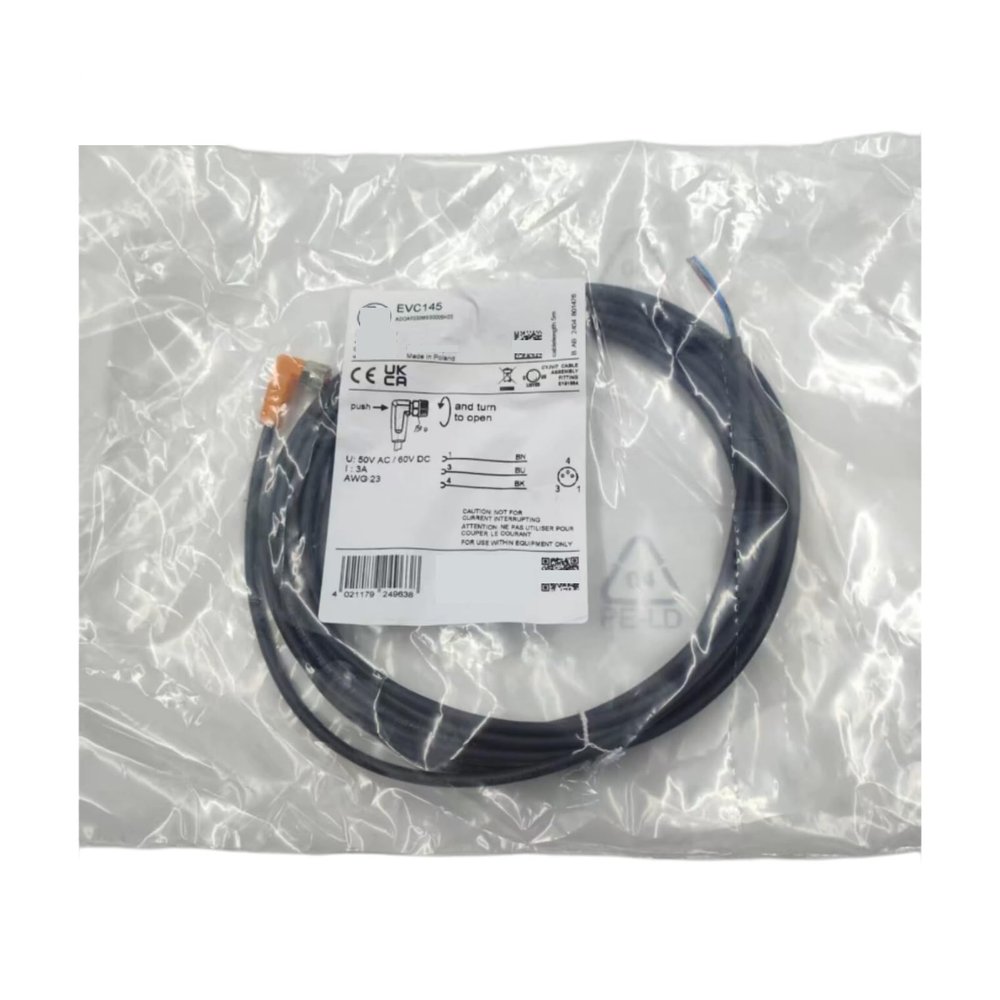 JHSLJCQS EVC145 Connector Socket, M8 5M Cable