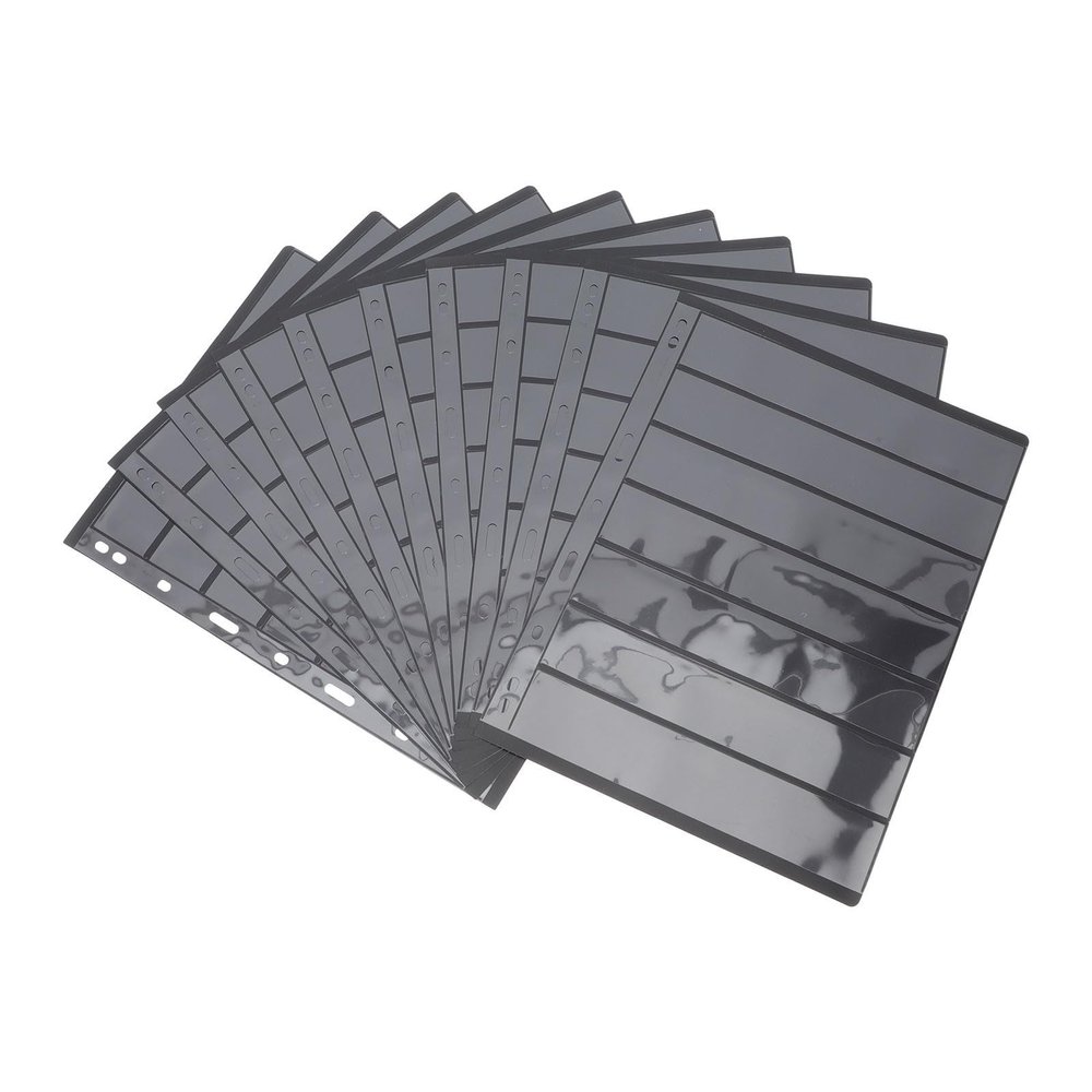 DEEPCRAFF 10pcs Stamp Collecting Albums with 7 Rows Plastic Stamp Pages Complete Transparency and Comfortable Touch Standard Size and Album Storage