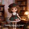 CoudarTitie Doll Dress Beautiful Miniature Outfit OB24 Ribbon Lace Unique Pattern Suitable for Collector Showcase DIY Mixing Artistic Scene , Flora Dress view 4