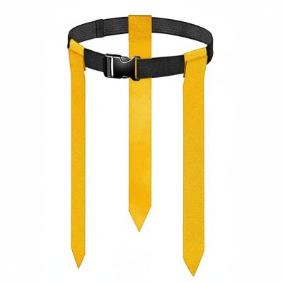 EHJRE Sports with Strong Nylon Strap PVC Components Secure Hook and Loop System Adjustable Buckle Suitable for Events School Training, Yellow, 3 Flags Clip Buckle
