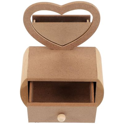 YARNOW Wooden Dressing Mirror with Well Polished Surface and Easy to Paint Finish, Brown Mini Vanity Dressing Table for Craft-making Sessions and Handcraft Storage