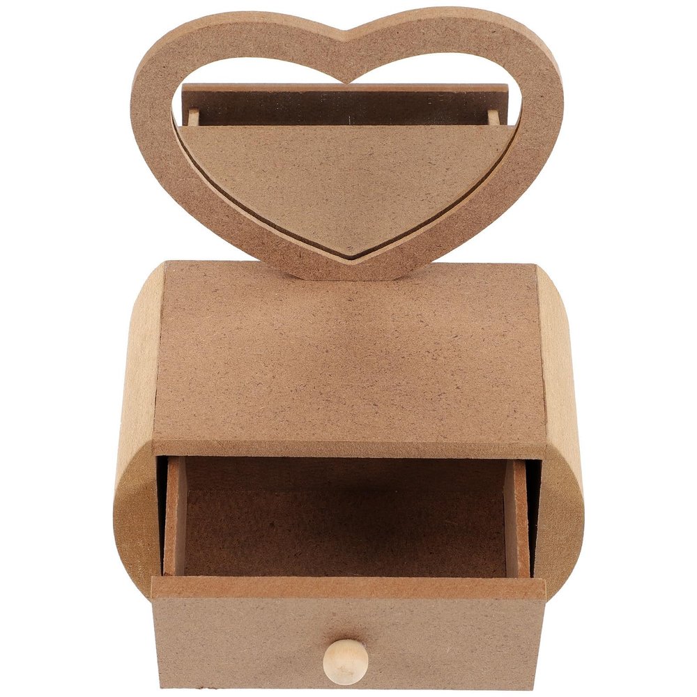 YARNOW Wooden Dressing Mirror with Well Polished Surface and Easy to Paint Finish, Brown Mini Vanity Dressing Table for Craft-making Sessions and Handcraft Storage