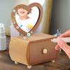 YARNOW Wooden Dressing Mirror with Well Polished Surface and Easy to Paint Finish, Brown Mini Vanity Dressing Table for Craft-making Sessions and Handcraft Storage view 4