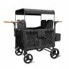 ToysCentral Basics Children Outdoor Wagon Push Wagon Four Wheel Black Frame Covered Panel Strap Buckle Storage Suitable for School Playgrounds, Black view 1