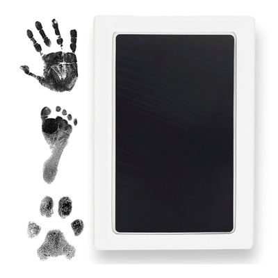 2026 New Ink Pad for Baby Handprints and Footprints Inkless Infant Hand & Foot Stamp Safe for Babies, Doesnt Touch Skin Perfect Family Memory or Gift Black Print Kit by