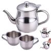 Kids Tea Set Includes Portable 330ml Stainless Steel Long Spout Teapot with Filter Screen and 2 70ml Cups for Children view 1